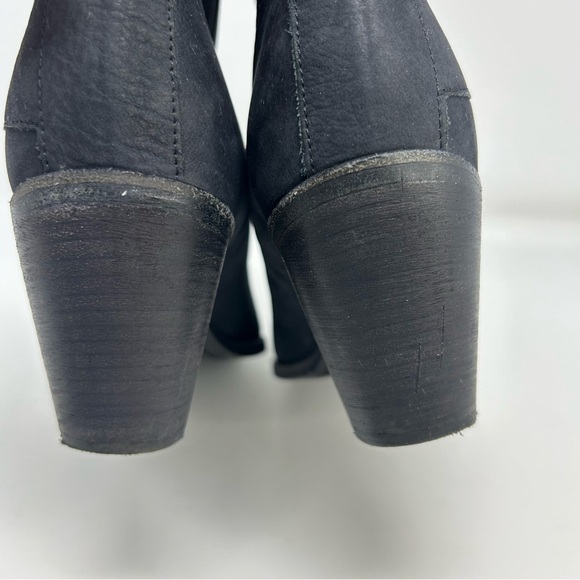 Humanoid Pull On Black Leather Heeled Ankle Boots Size 40 (US Size 9.5) - Picture 10 of 12